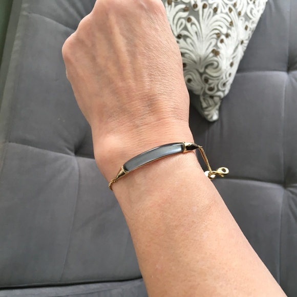 Alexis Bittar Gray /Gold Crescent Bracelet - Picture 1 of 4